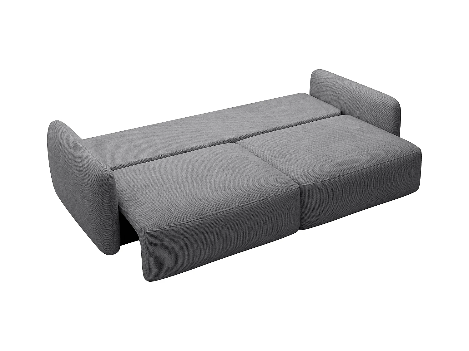 Sofa mit Schlaffunktion 3-Sitzer - Strukturstoff - Grau - VOPOZA