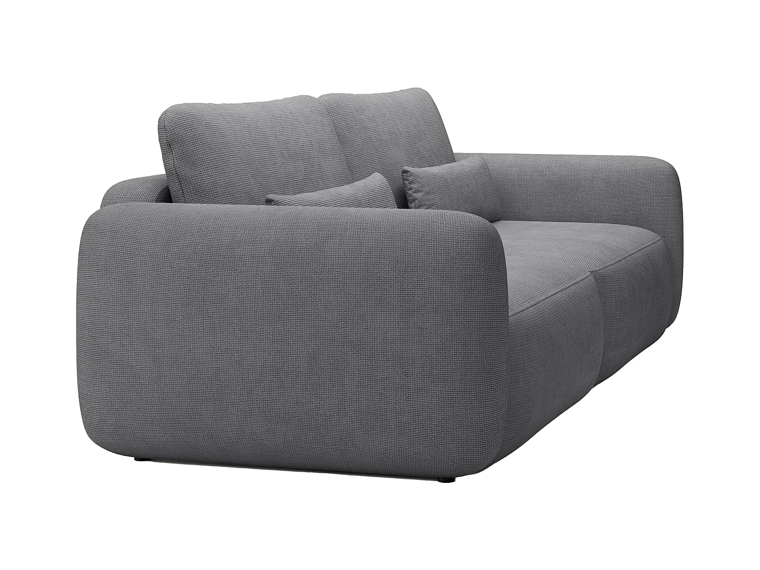 Sofa mit Schlaffunktion 3-Sitzer - Strukturstoff - Grau - VOPOZA