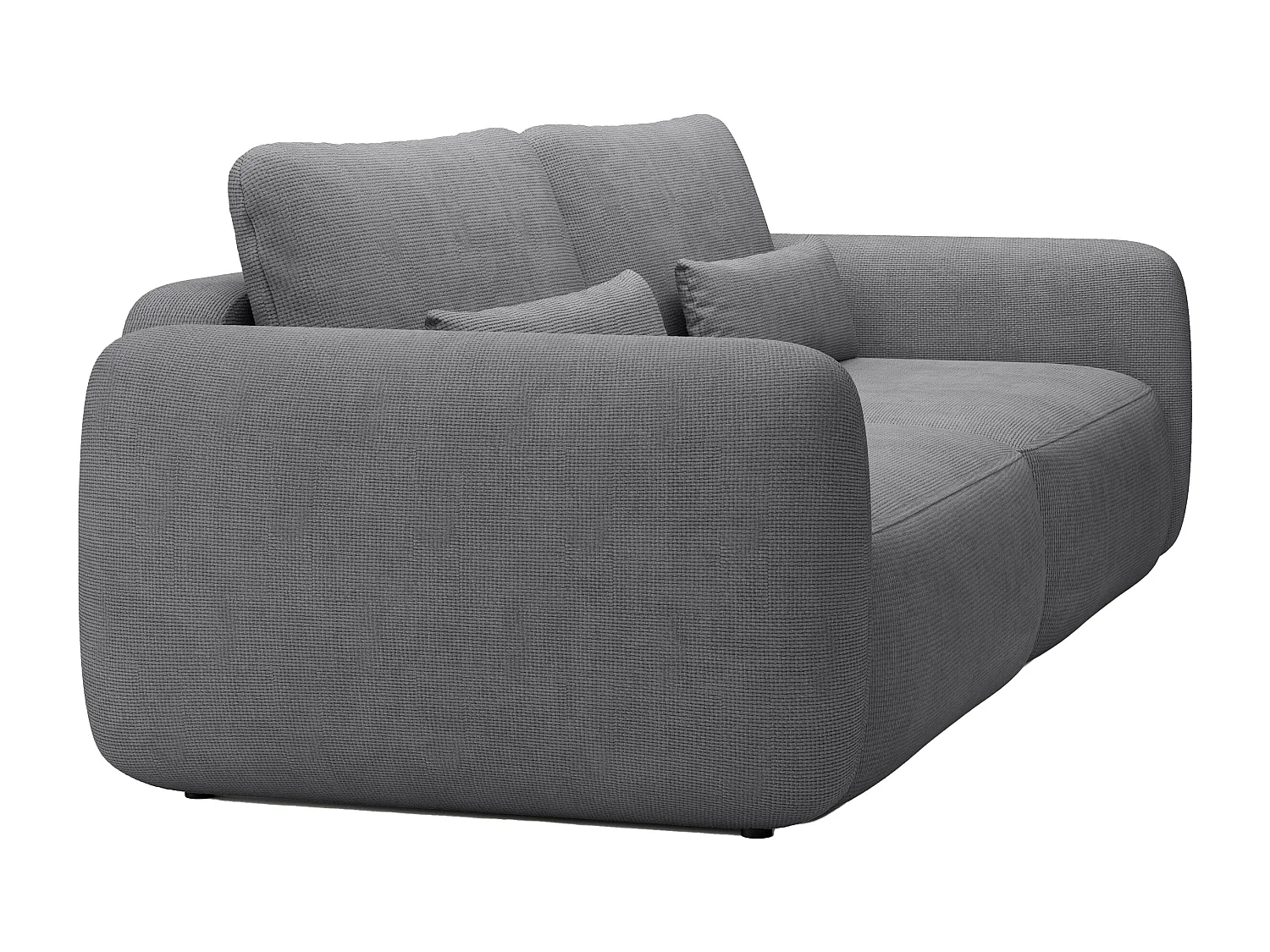 Sofa mit Schlaffunktion 3-Sitzer - Strukturstoff - Grau - VOPOZA