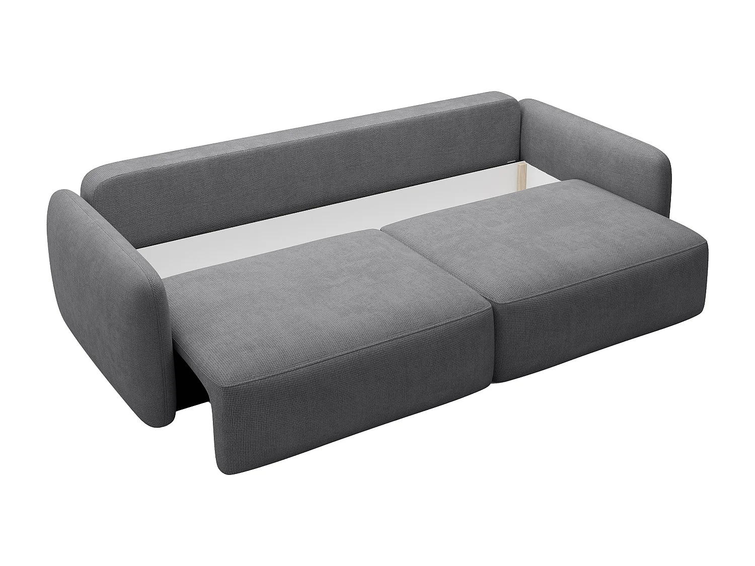 Bäddsoffan 3-sits i grå texturerad tyg VOPOZA