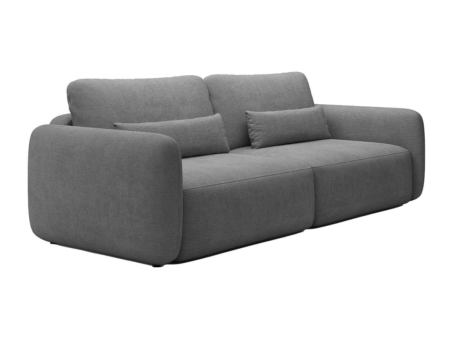 Bäddsoffan 3-sits i grå texturerad tyg VOPOZA