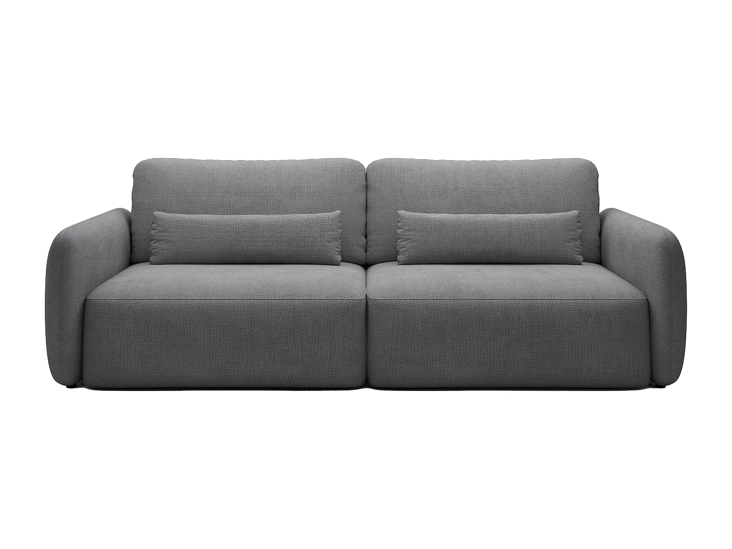 Bäddsoffan 3-sits i grå texturerad tyg VOPOZA