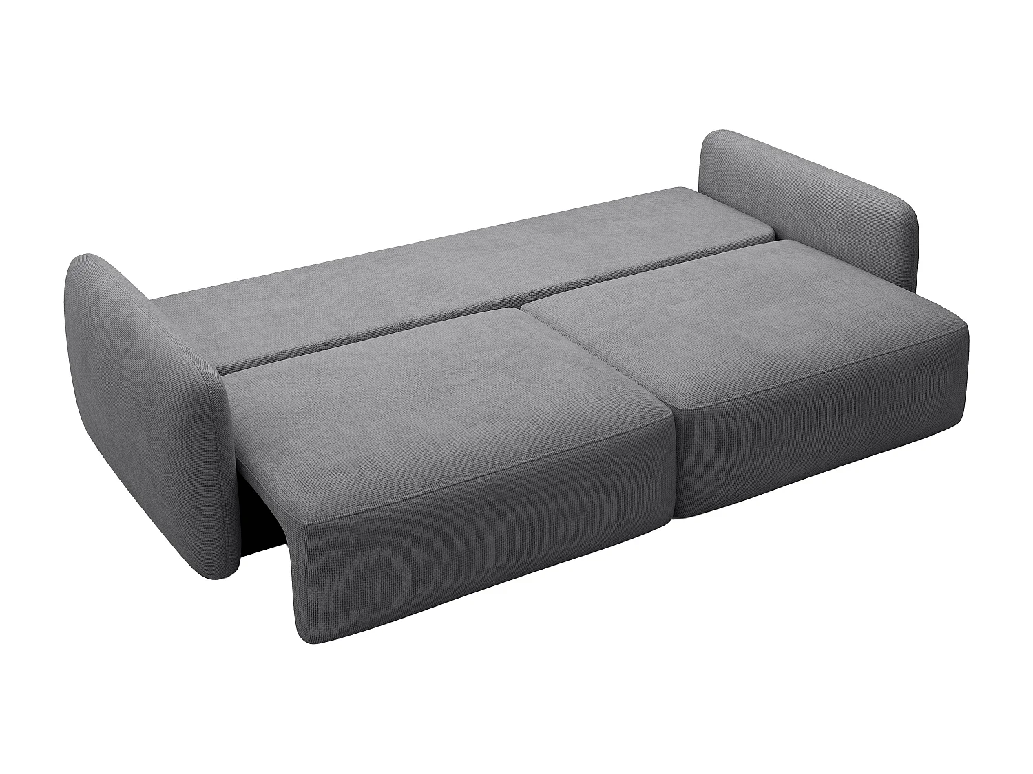 Bäddsoffan 3-sits i grå texturerad tyg VOPOZA