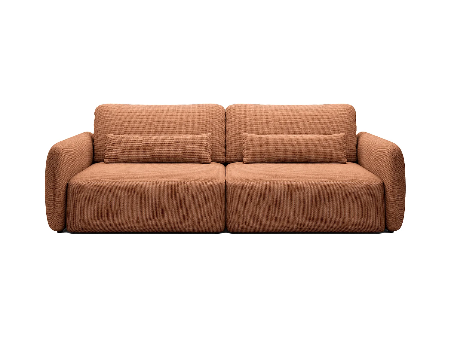 Sofa mit Schlaffunktion 3-Sitzer - Strukturstoff - Terracotta - VOPOZA