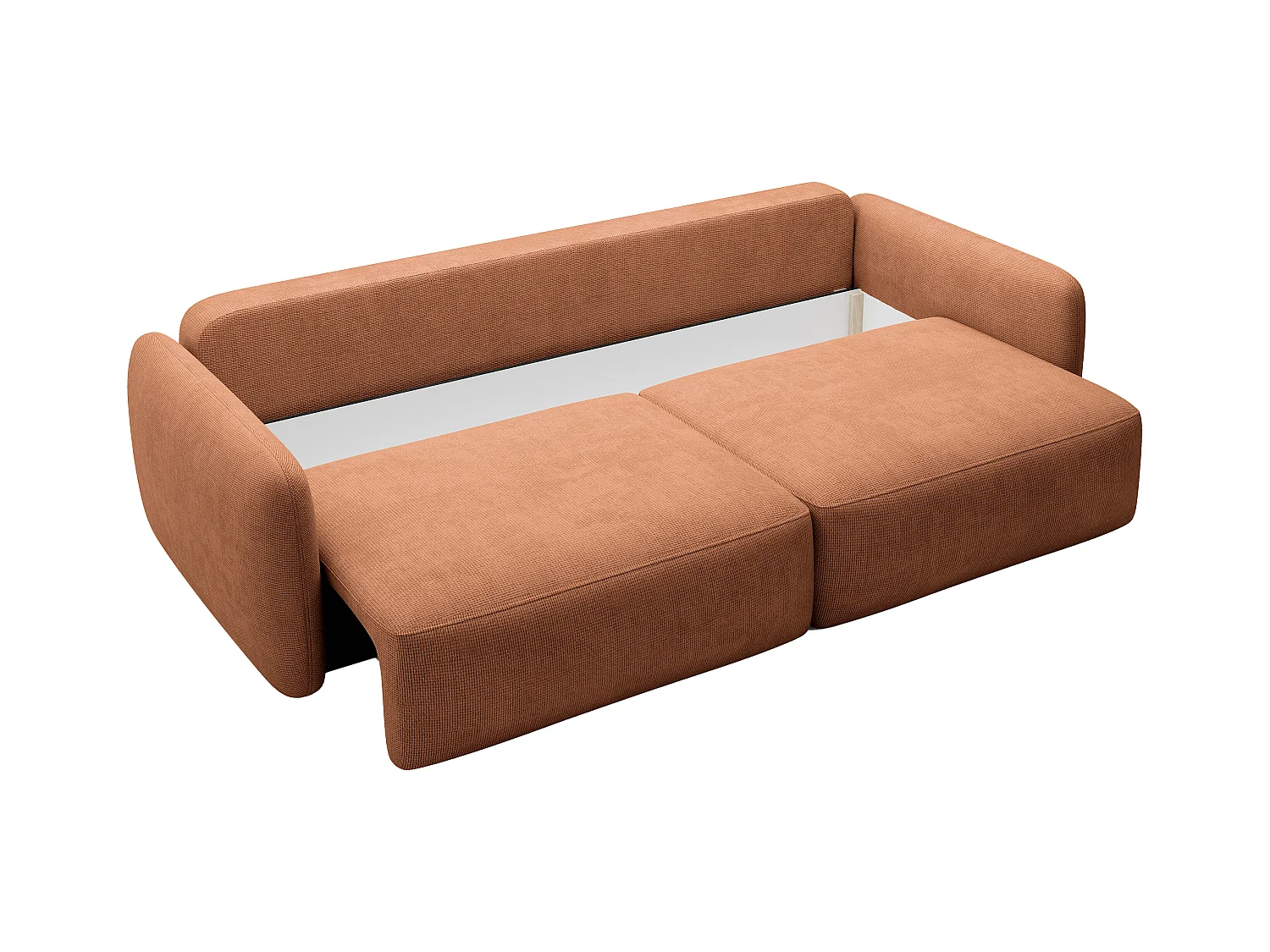 Sofa mit Schlaffunktion 3-Sitzer - Strukturstoff - Terracotta - VOPOZA