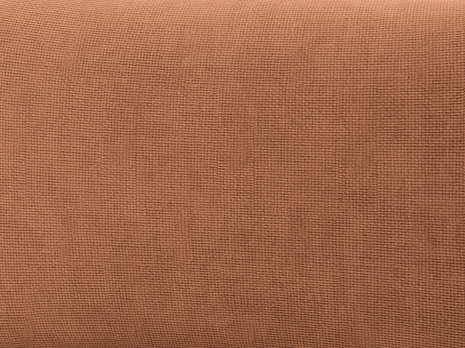 Driezitsslaapbank van terracottakleurige stof met textuur VOPOZA