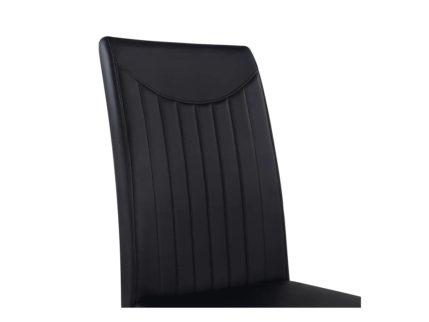 Set van 4 sledestoelen, verchroomd metalen frame, max. belasting 150 kg, PU kunstlederen stof, 41x41x90cm, zwart