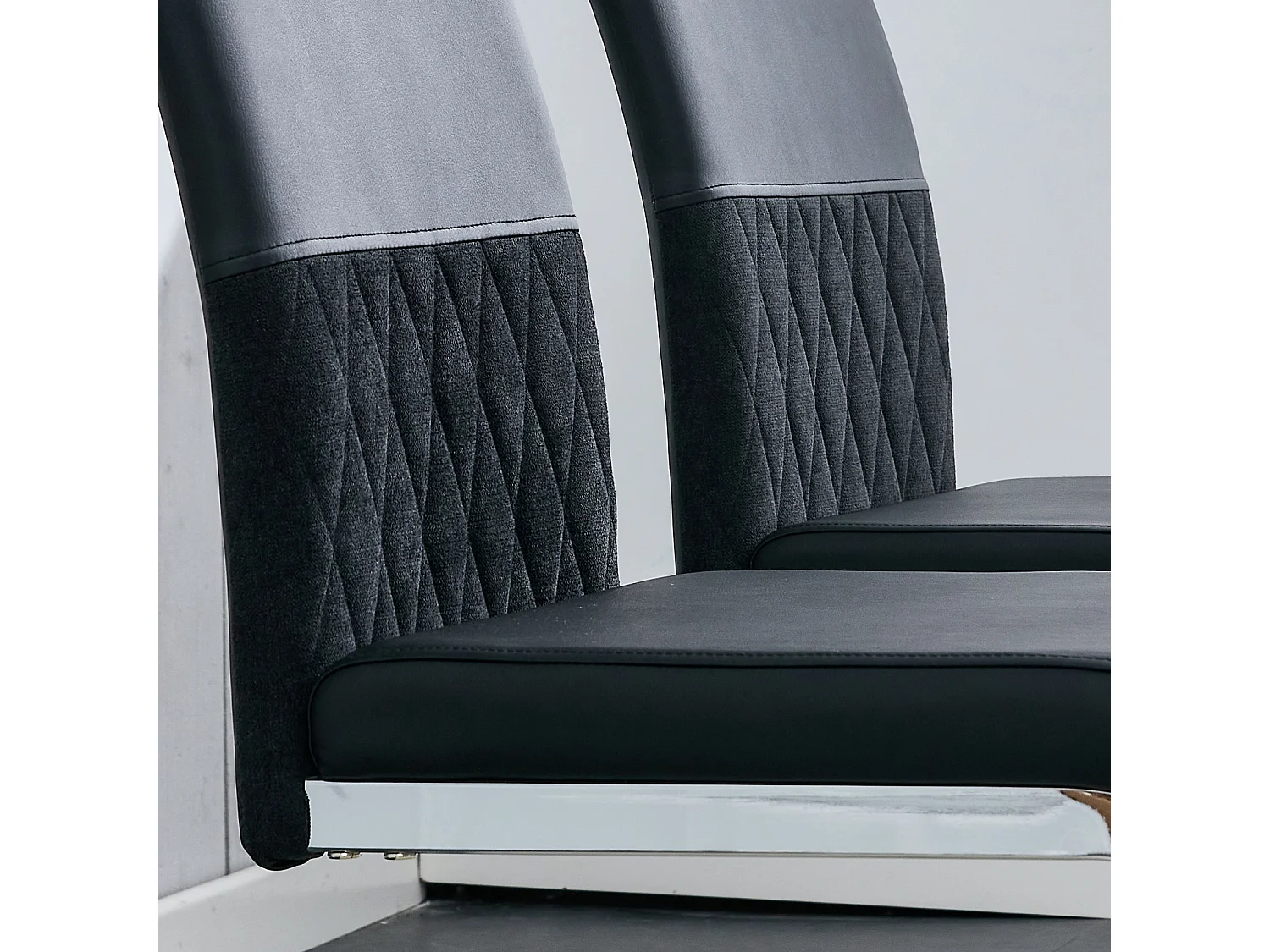 Juego de 6 sillas de comedor modernas con respaldo alto y patas tapizadas, respaldo de rayas cruzadas para comedor, cocina y oficina, color negro