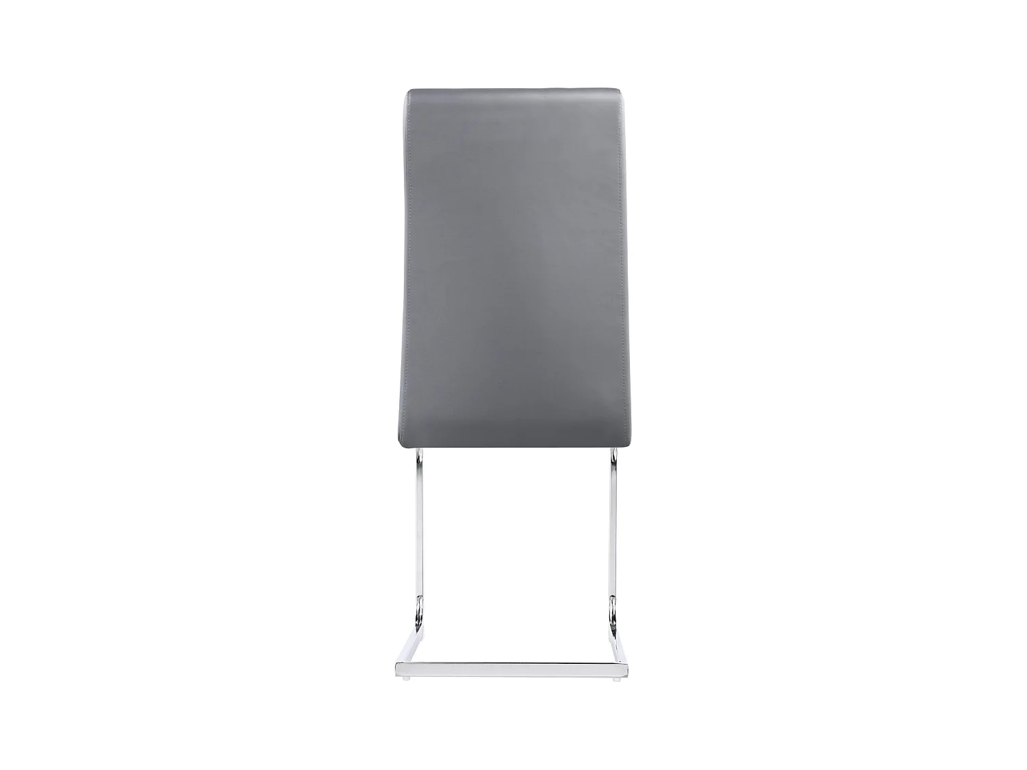 Lot de 4 chaise de piétement luge, structure en métal chromé, charge max 150 kg, tissu en cuir artificiel PU, 41x41x90cm, gris
