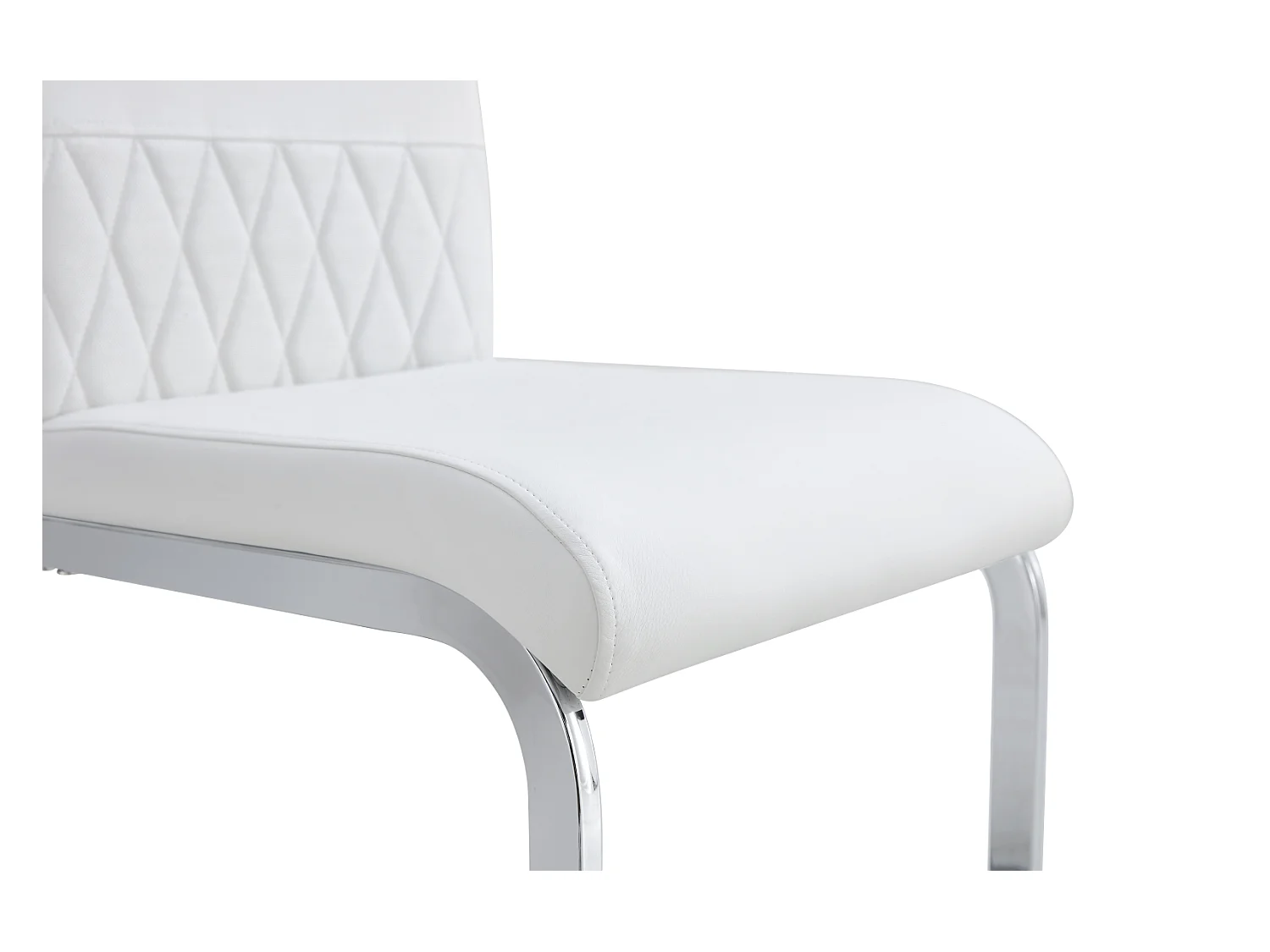 Modernes Esszimmerstuhl-Set, 6 Stück – Hohe Rückenlehne, gepolsterte Beine, Stuhl mit gekreuzten Streifen, Rückenlehne für Esszimmer, Küche, Bürostuhl – Weiß