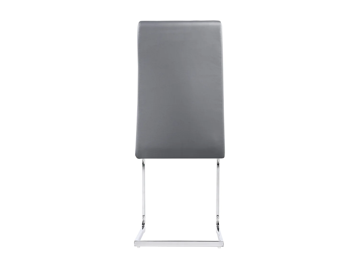 Conjunto de 4 cadeiras de base de trenó, estrutura de metal cromado, carga máxima de 150 kg, tecido de couro artificial PU, 40x41x101cm, cinzento