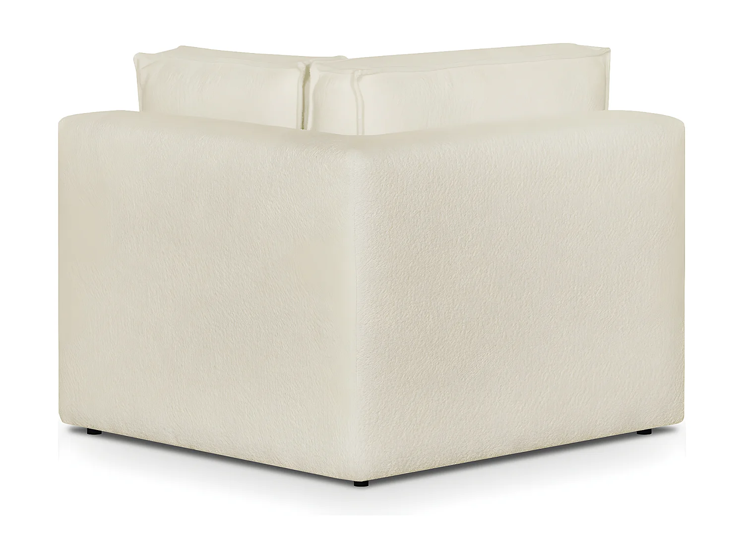 Module d'angle à droite en tissu bouclé écru - Harper Mod