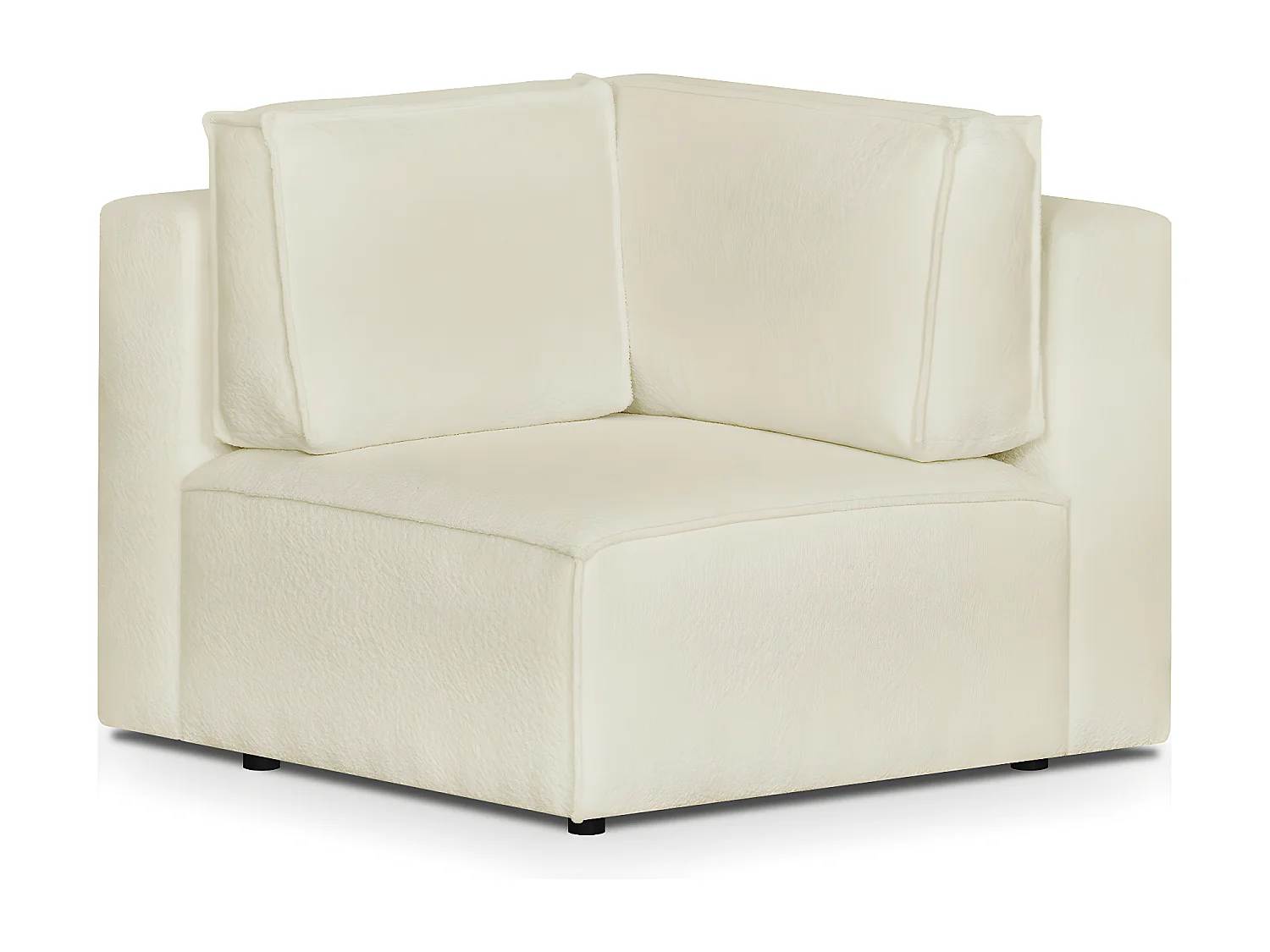 Module d'angle à gauche en tissu bouclé écru - Harper Mod