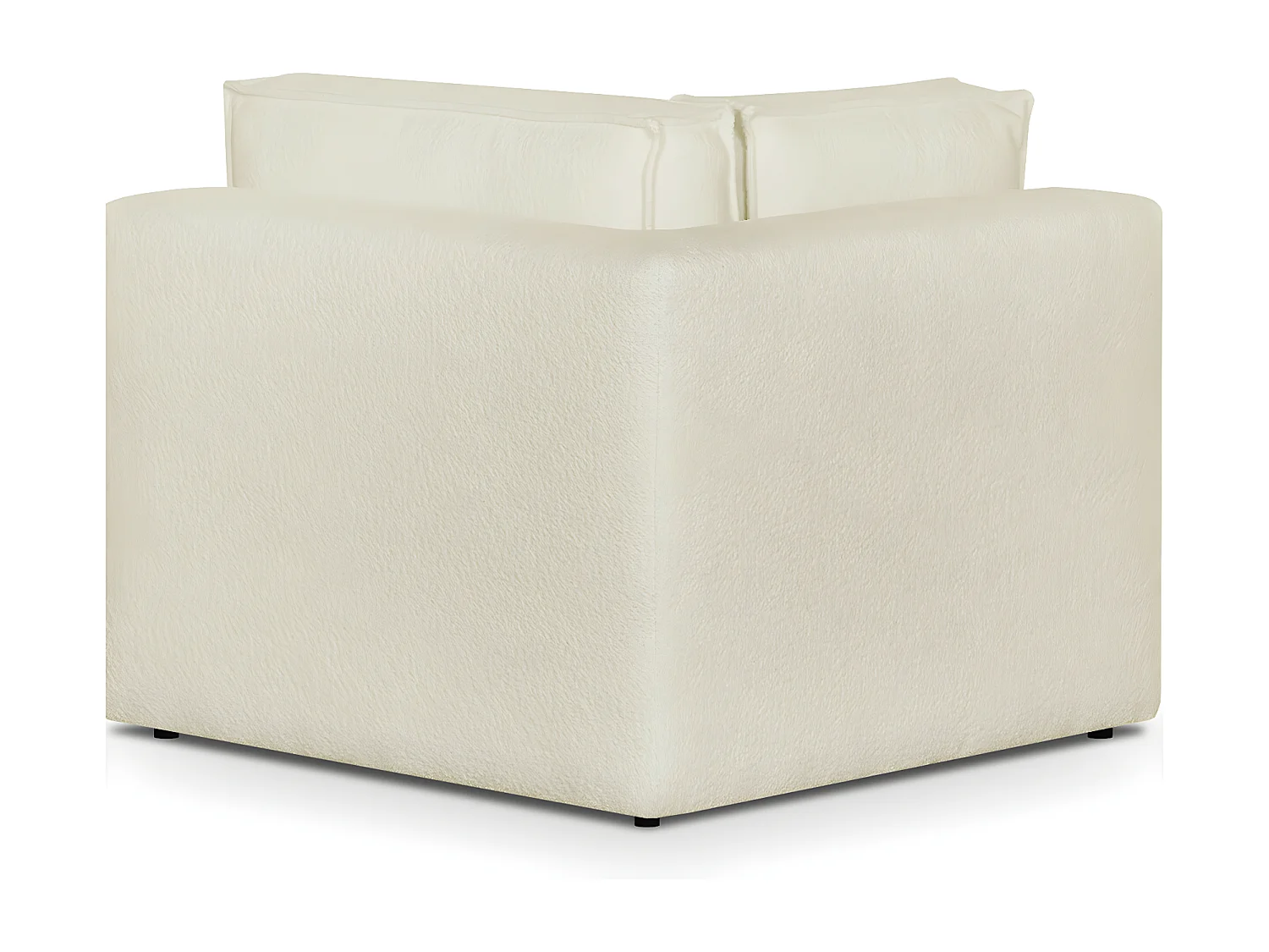 Module d'angle à gauche en tissu bouclé écru - Harper Mod