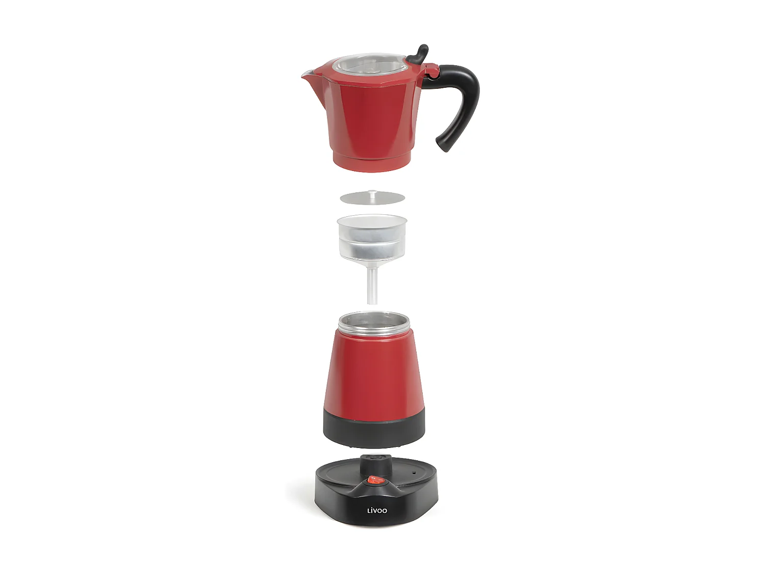 Cafetière italienne électrique rouge 6 tasses