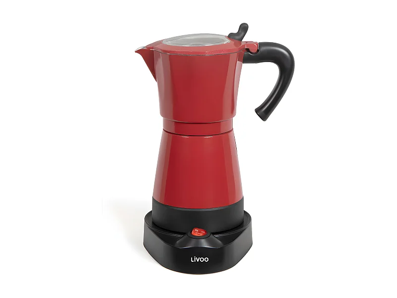 Cafetière italienne électrique rouge 6 tasses