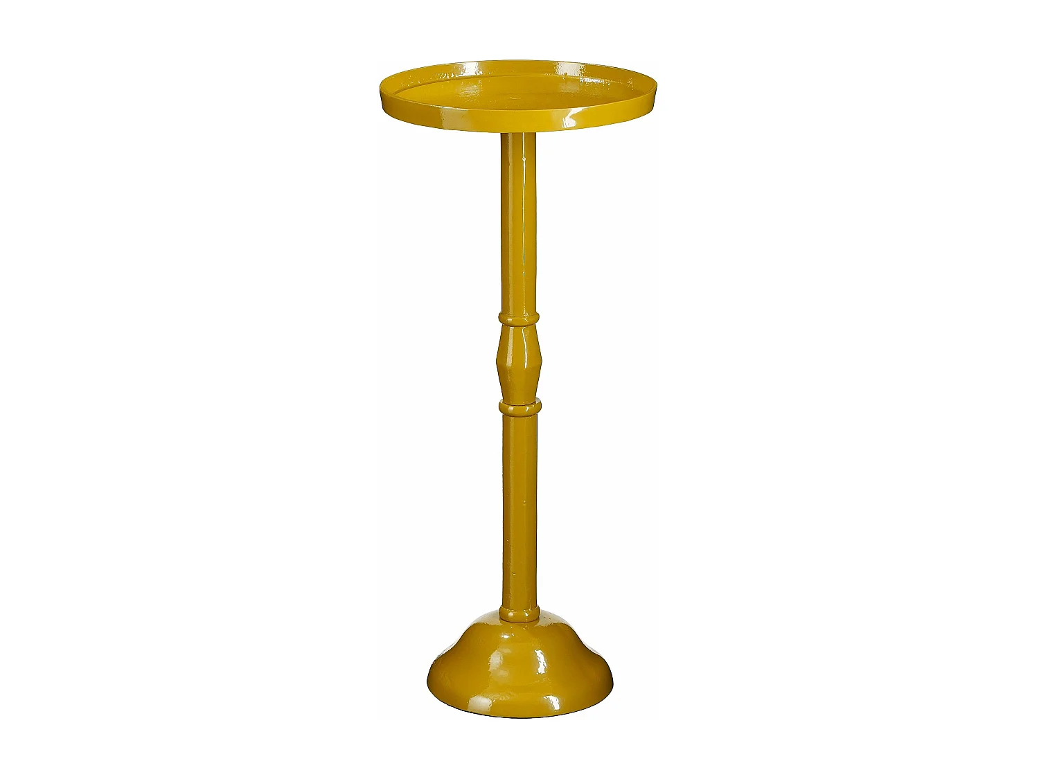Table d'appoint en aluminium recyclé et mdf et mousse - 25 x 25 x 58 - Jaune foncé - DUCO