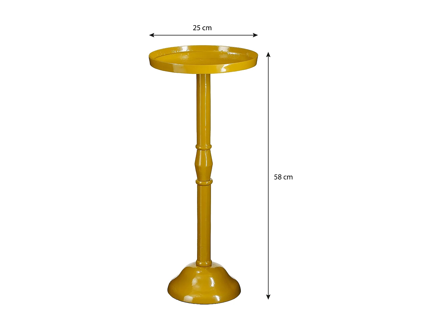 Table d'appoint en aluminium recyclé et mdf et mousse - 25 x 25 x 58 - Jaune foncé - DUCO
