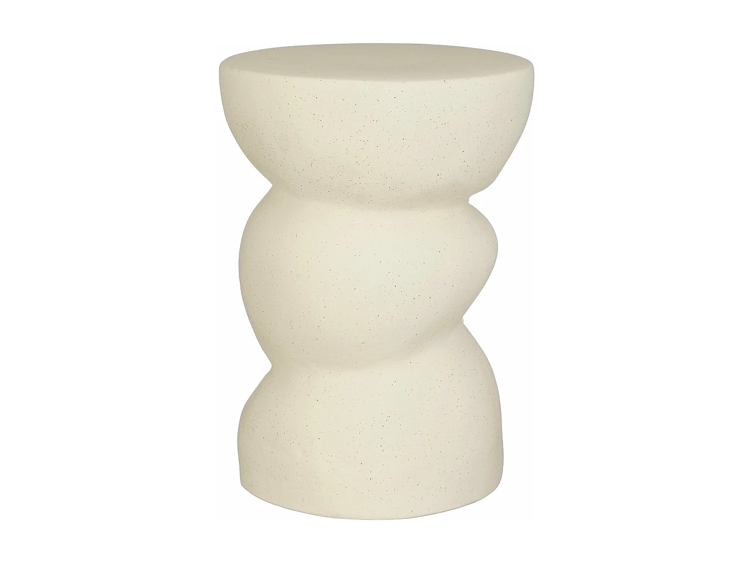 Table d'appoint en argile et émail - 26 x 26 x 37 - Blanc cassé - SCREW