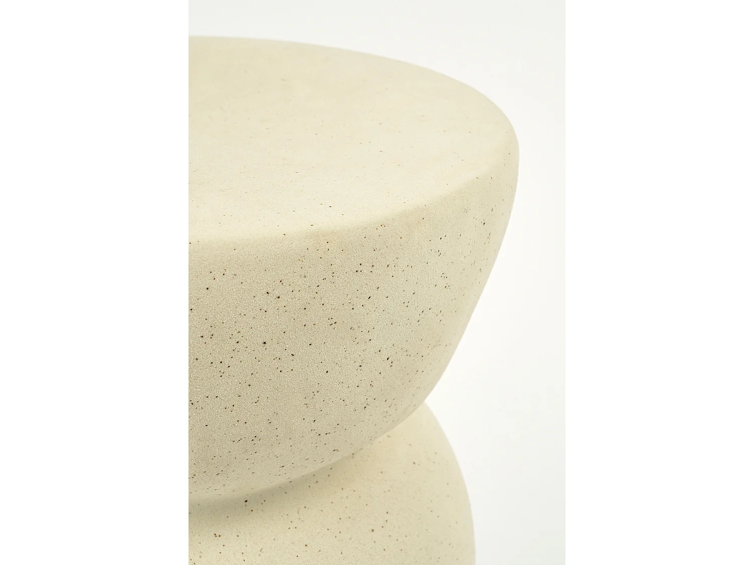 Table d'appoint en argile et émail - 26 x 26 x 37 - Blanc cassé - SCREW