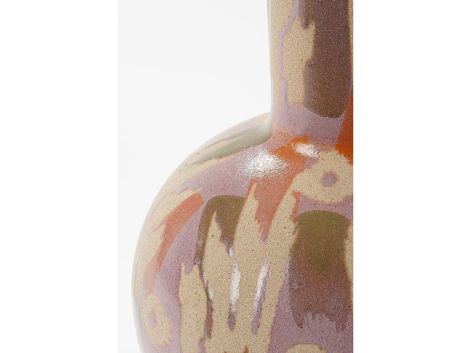 Vaas van klei en glazuur - 52 x 52 x 34 - Roze, beige - JAVI