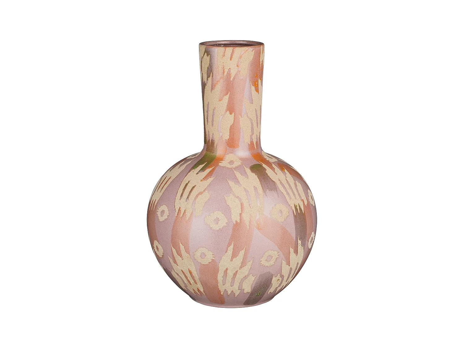 Vaas van klei en glazuur - 52 x 52 x 34 - Roze, beige - JAVI