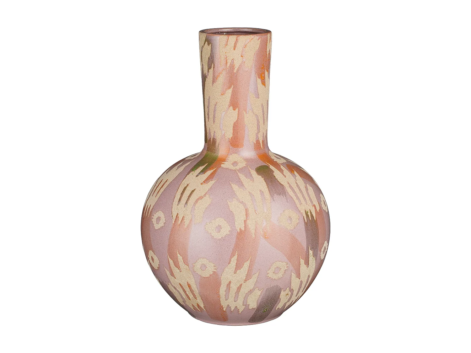 Vase en argile et émail - 52 x 52 x 34 - Rose, beige - JAVI