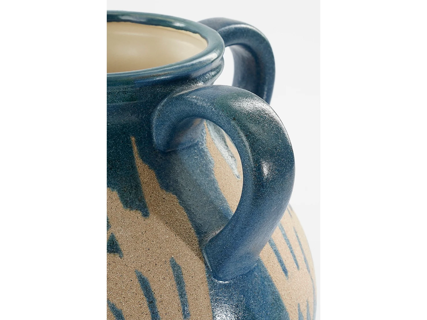 Vase aus Lehm und Glasur - 25 x 24 x 30 - Dunkelblau - CALDO