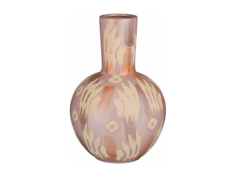 Vase en argile et émail - 42 x 42 x 28 - Rose, beige - JAVI