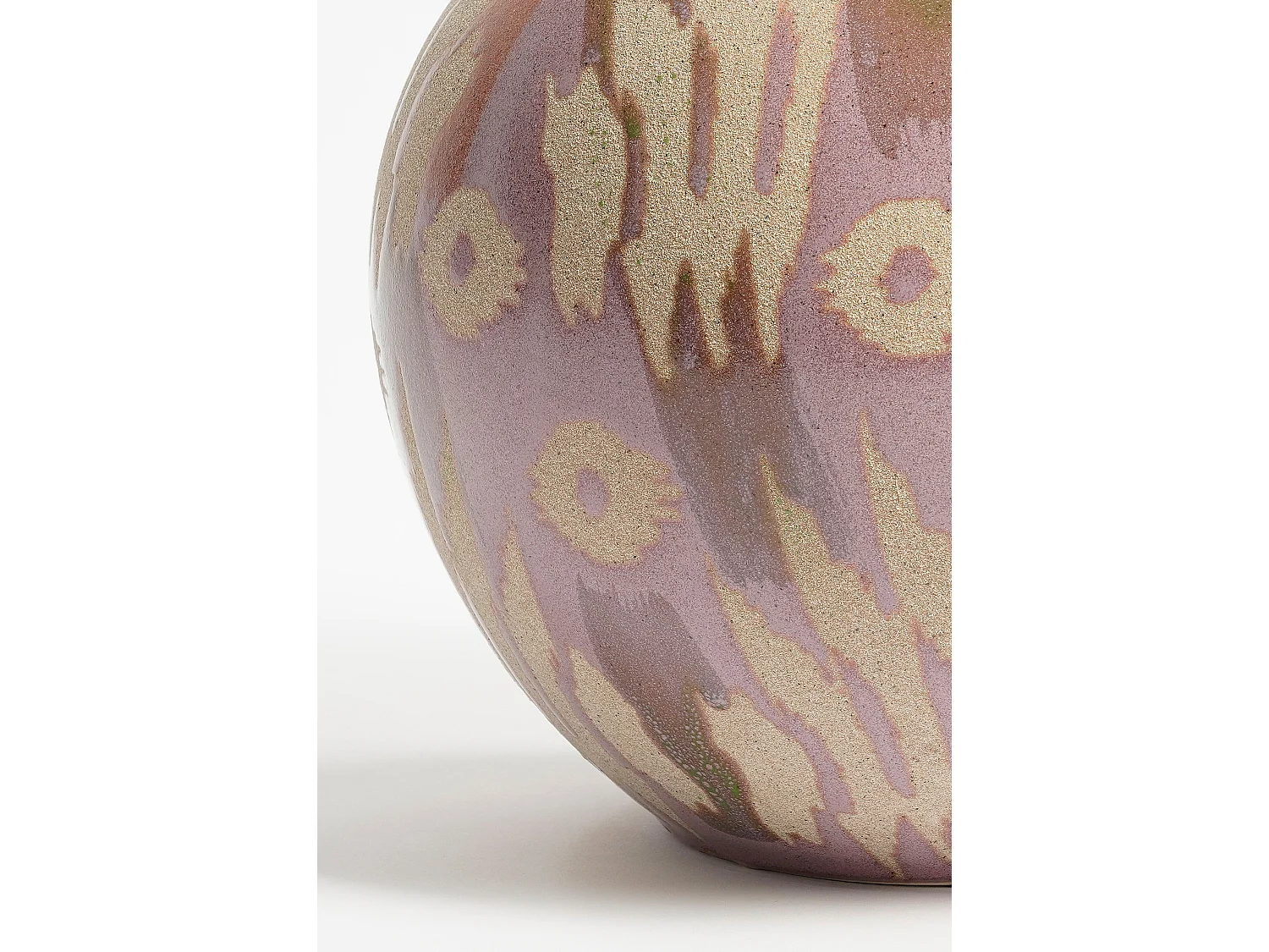 Vaas van klei en glazuur - 42 x 42 x 28 - Roze, beige - JAVI