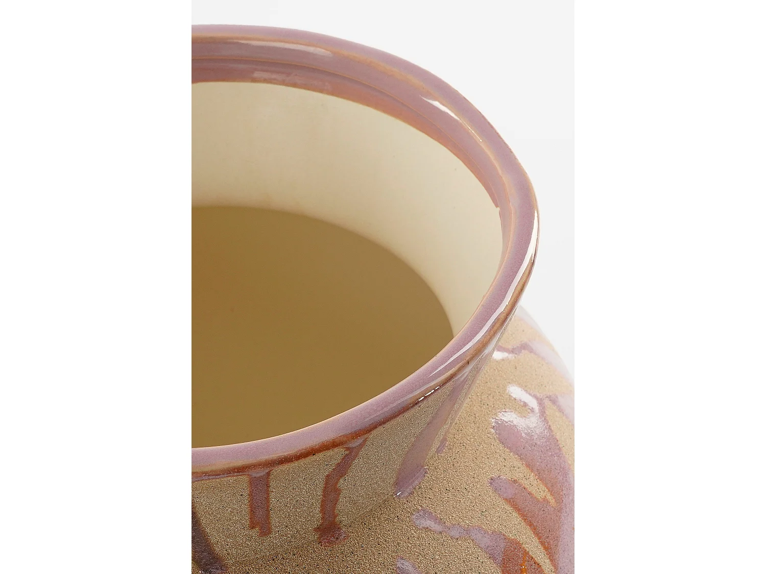 Vase en argile et émail - 28 x 28 x 28 - Rose, beige - JAVI