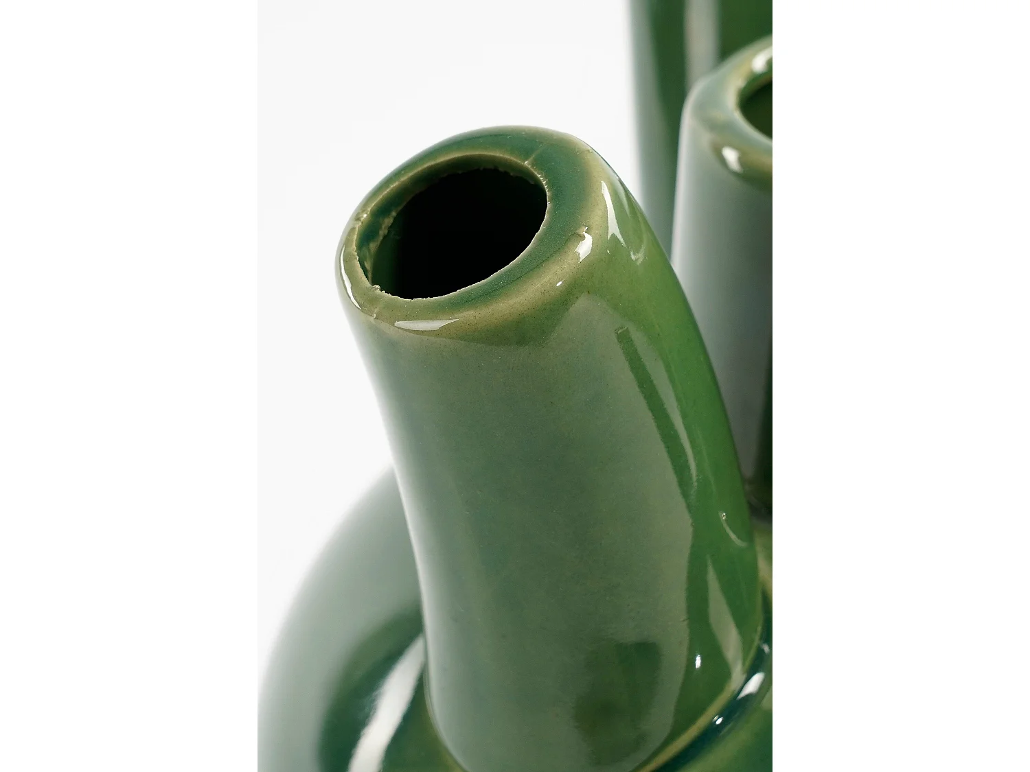 Vaas van klei en glazuur - 20 x 20 x 28 - Groen - MARLIJN