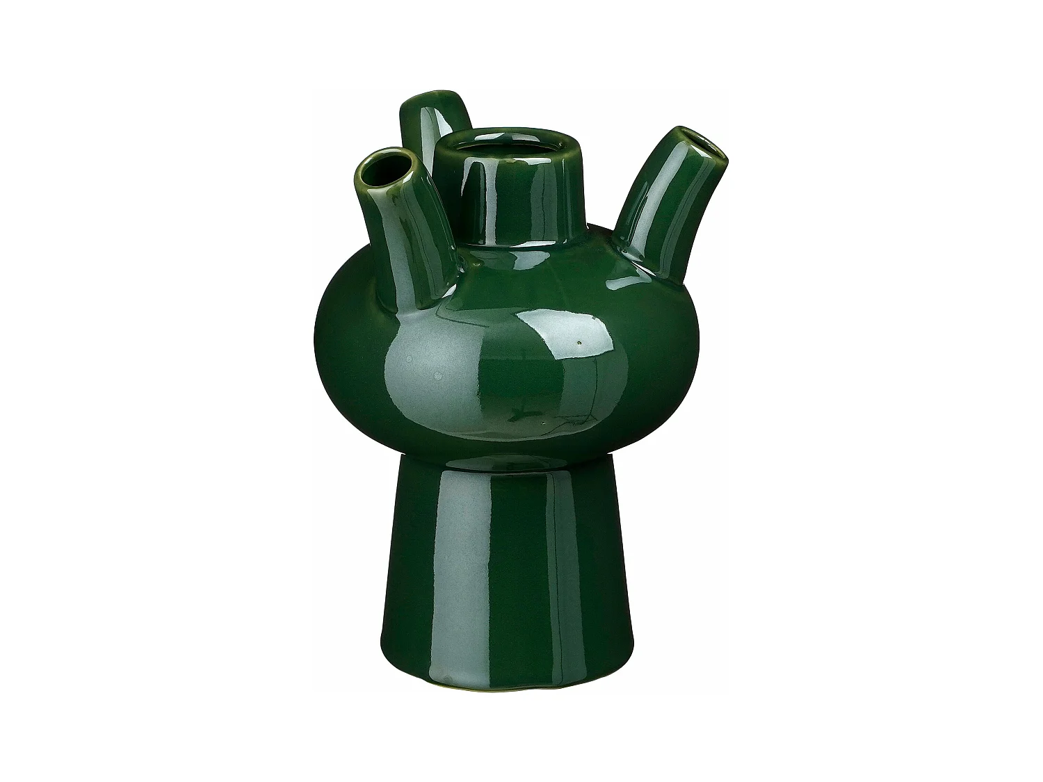 Jarrón de 9 Arcilla y  Esmalte - 20 x 20 x 28 - Verde - MARLIJN