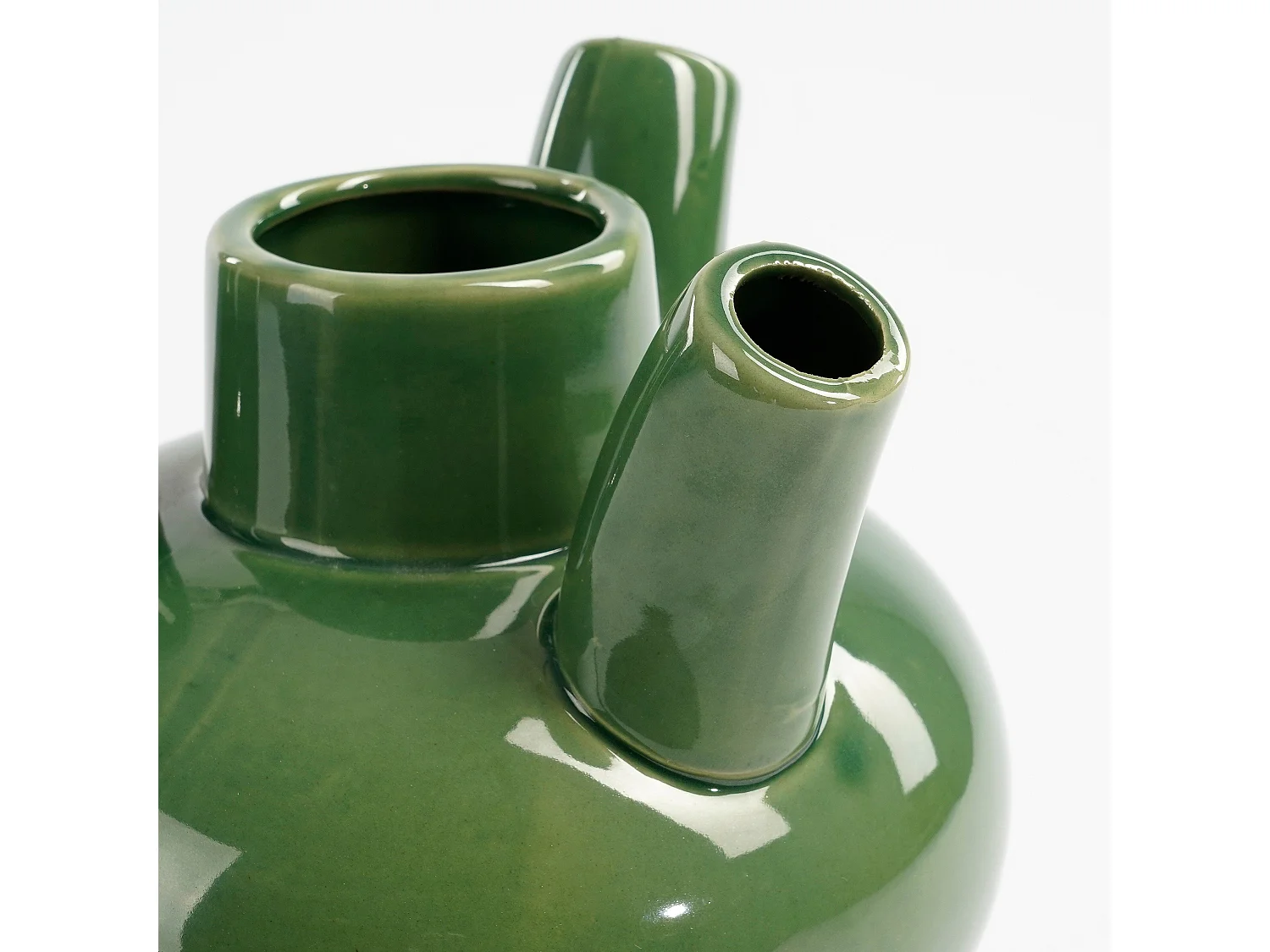 Jarrón de 9 Arcilla y  Esmalte - 20 x 20 x 28 - Verde - MARLIJN