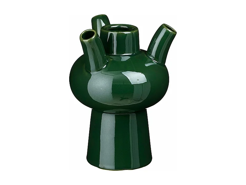 Vase en argile et émail - 20 x 20 x 28 - Vert - MARLIJN