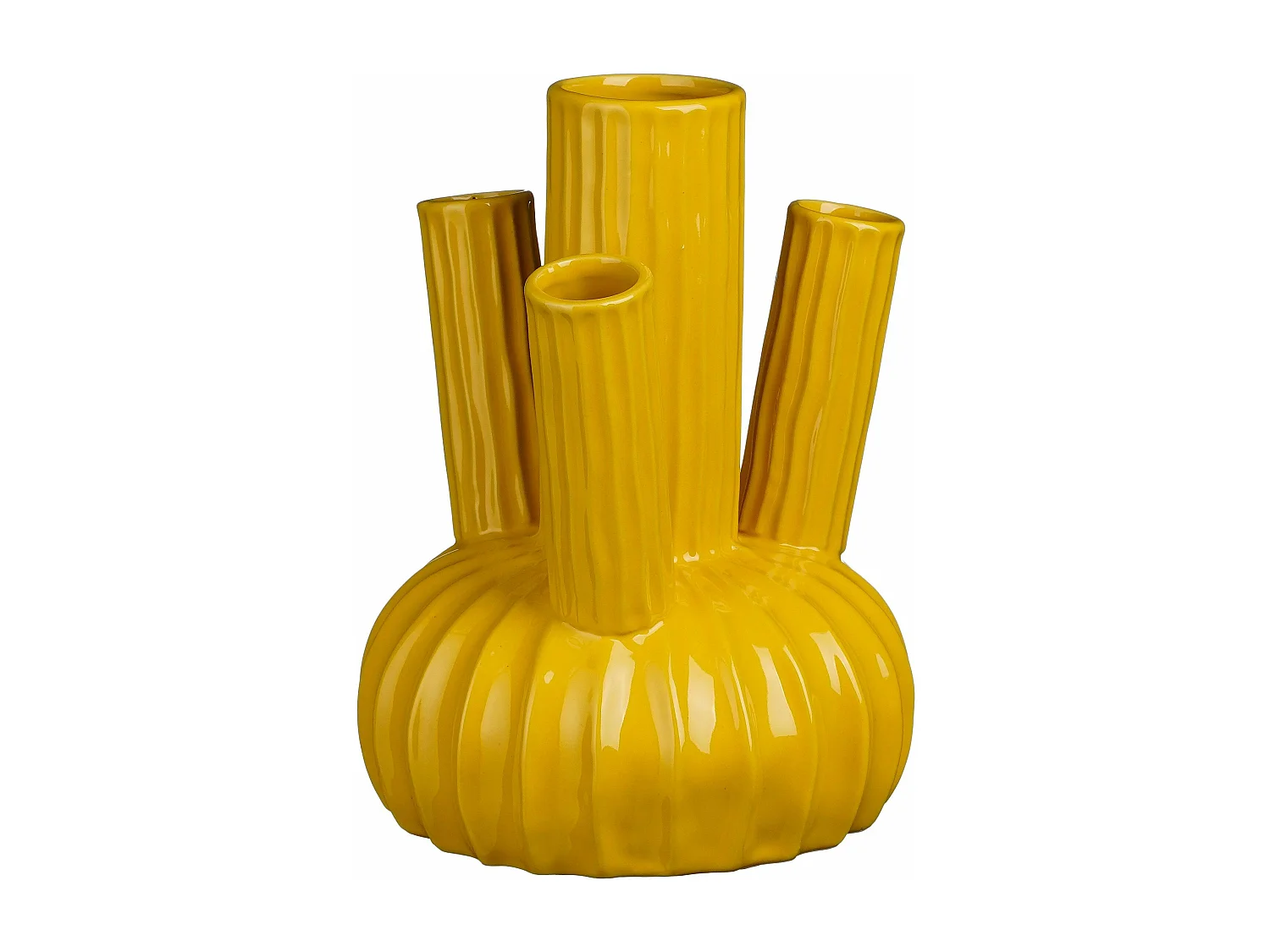 Vase en argile et émail - 20 x 20 x 27 - Jaune - FELIPE