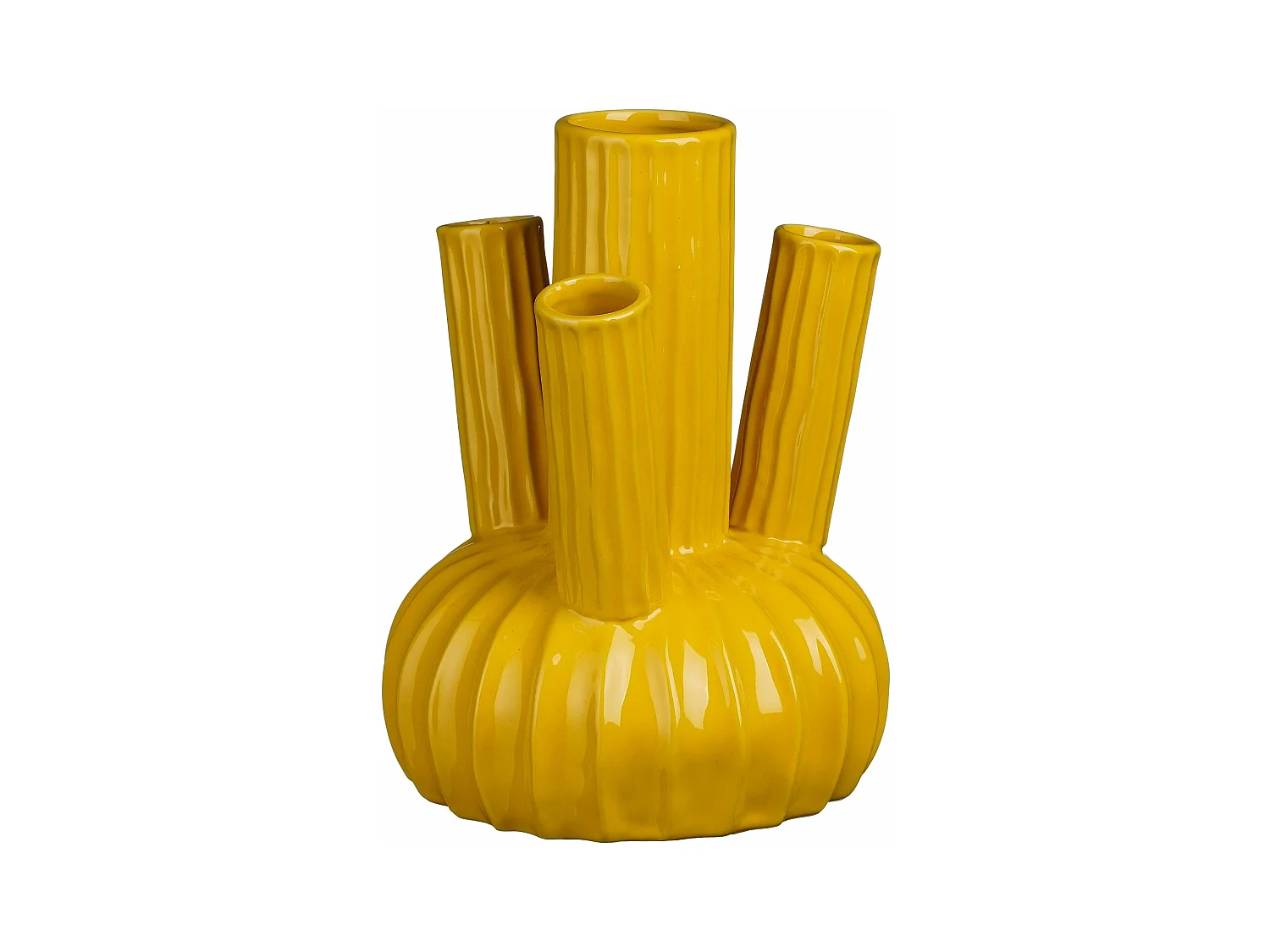 Vase en argile et émail - 20 x 20 x 27 - Jaune - FELIPE