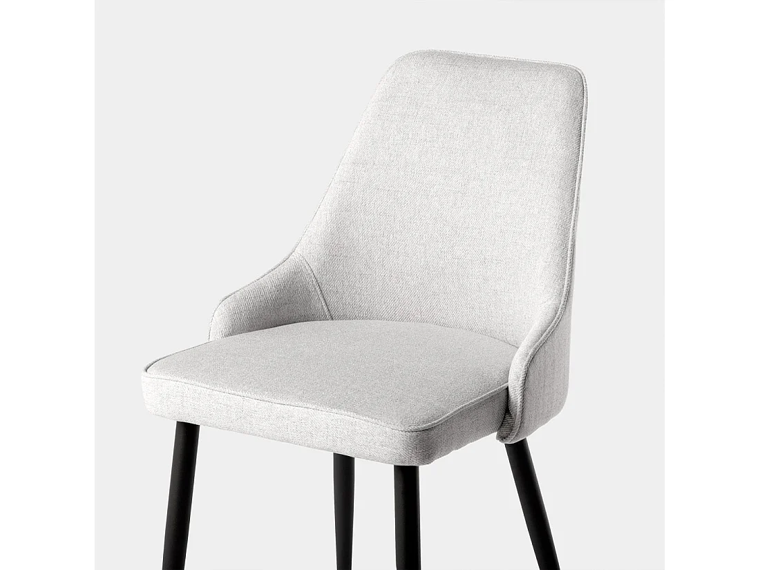 Chaise de salle à manger en tissu gris 52x87 cm-Nika