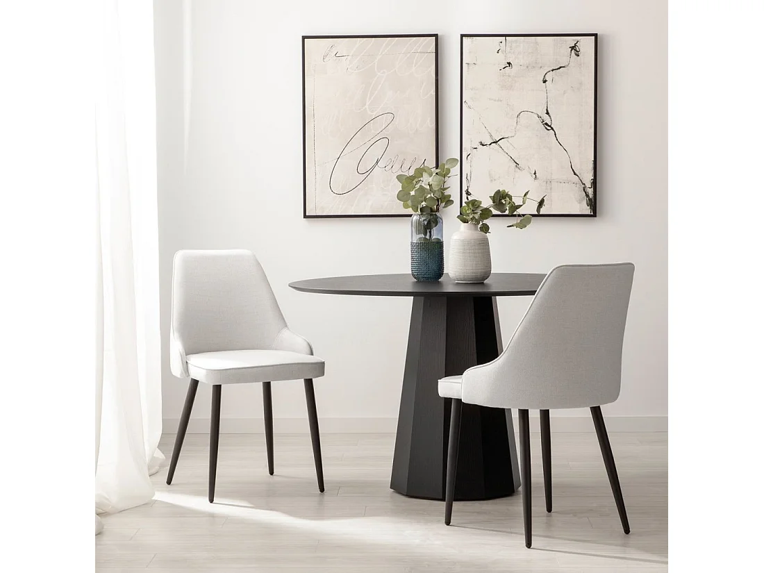 Chaise de salle à manger en tissu gris 52x87 cm-Nika