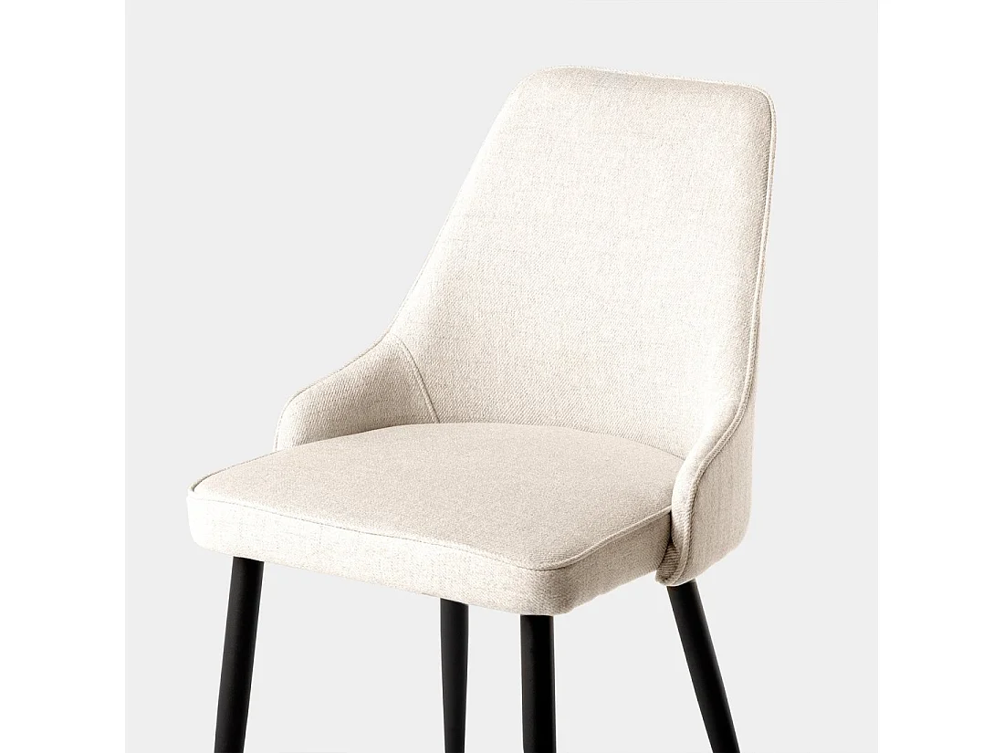 Silla de comedor de Tela Beige 87 x 52- Nika