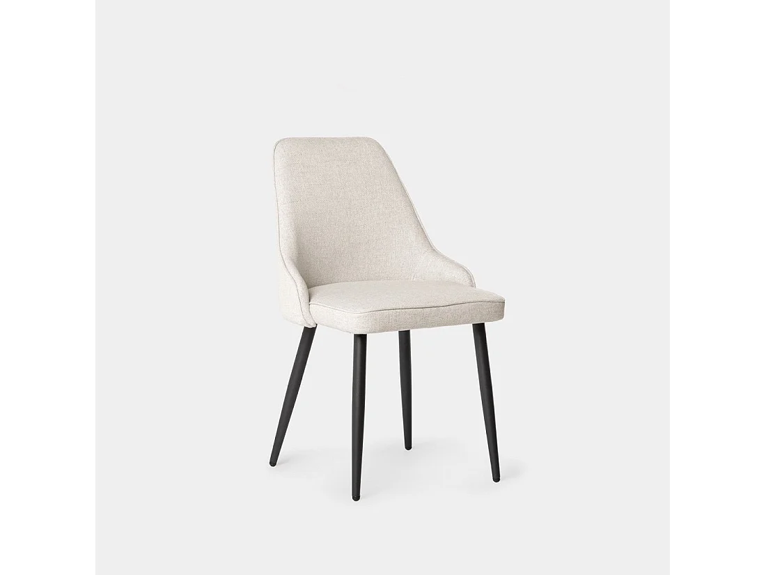 Chaise de salle à manger en tissu beige 52x87 cm-Nika