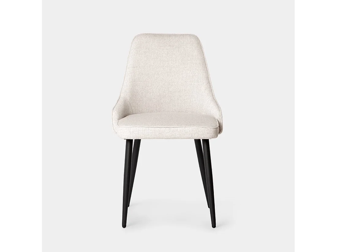 Chaise de salle à manger en tissu beige 52x87 cm-Nika