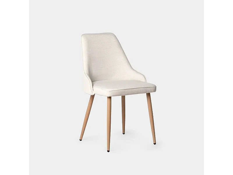 Silla de comedor de Tela Beige 87 x 52- Nika