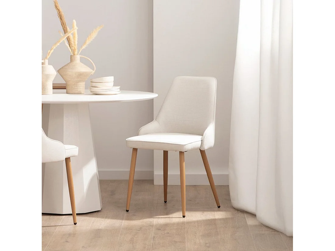 Silla de comedor de Tela Beige 87 x 52- Nika