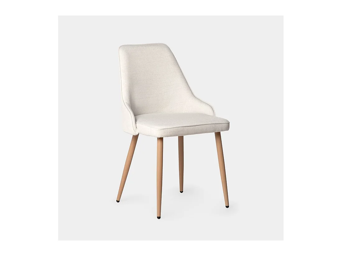 Chaise de salle à manger en tissu beige 52x87 cm-Nika