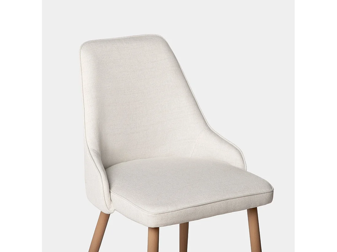 Chaise de salle à manger en tissu beige 52x87 cm-Nika