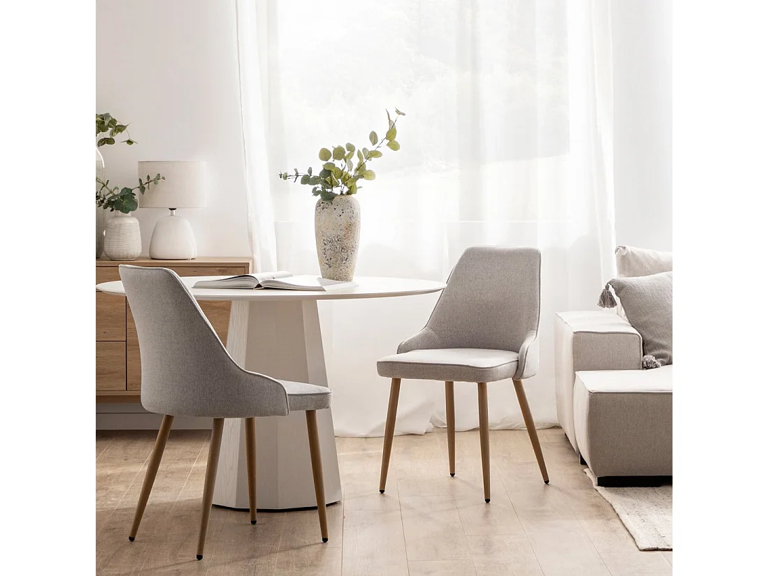 Silla de comedor de Tela Gris 87 x 52- Nika