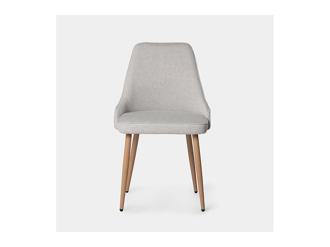 Chaise de salle à manger en tissu gris 52x87 cm-Nika