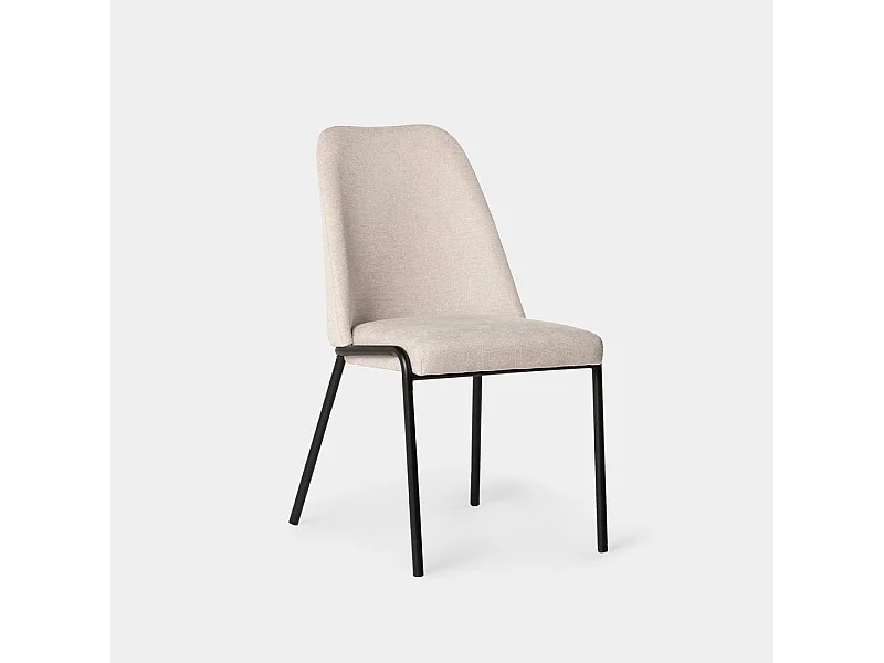 Chaise de salle à manger en tissu beige 50x88 cm-Deli