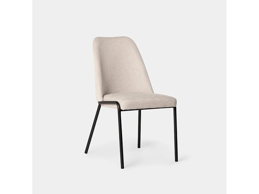 Chaise de salle à manger en tissu beige 50x88 cm-Deli